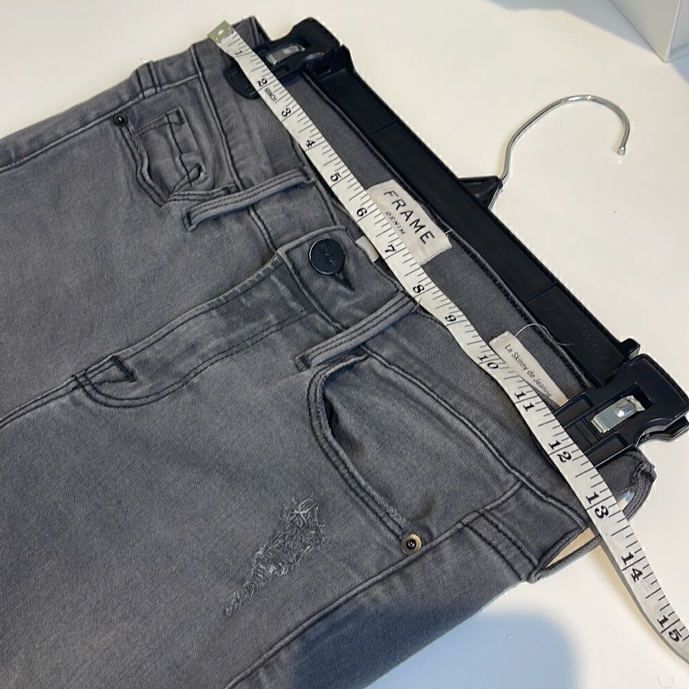 FRAME Denim Le Skinny de Jeanne Grey Shred - Picture 9 of 13